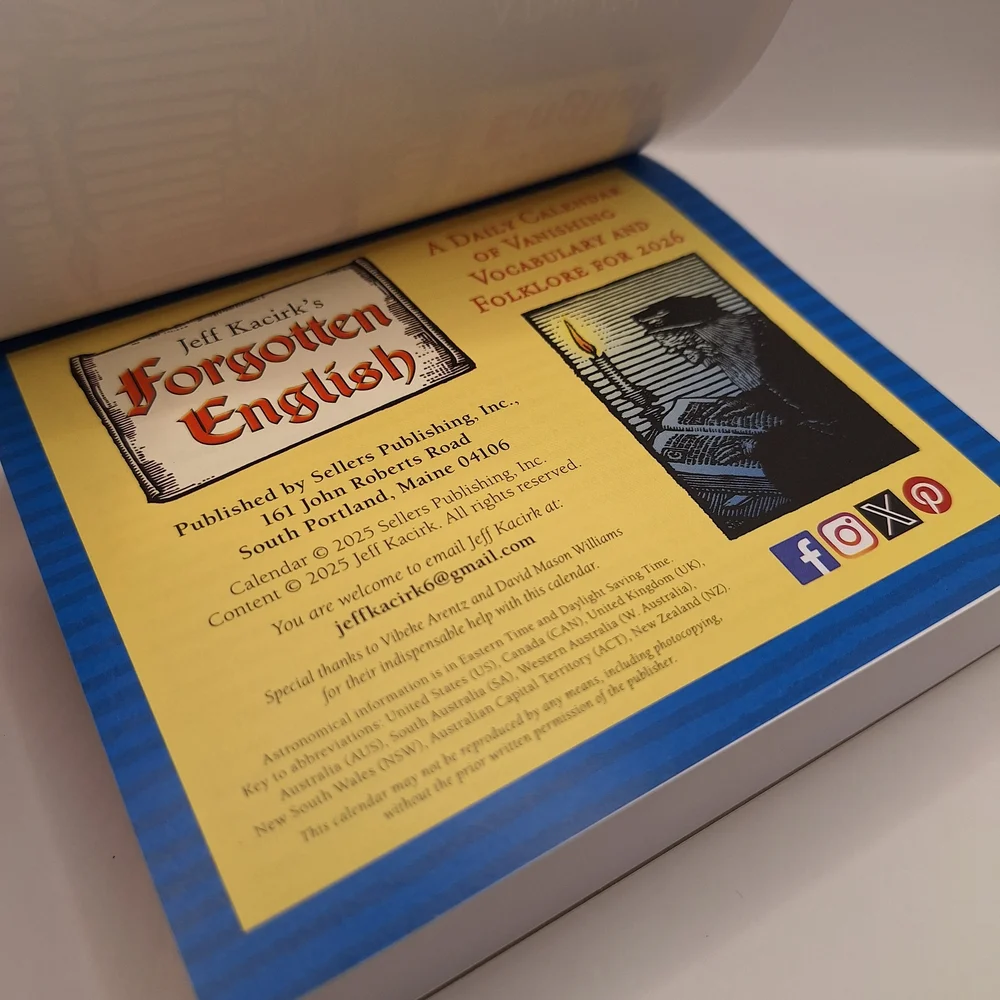 Forgotten English 2026 Calendar - Purple